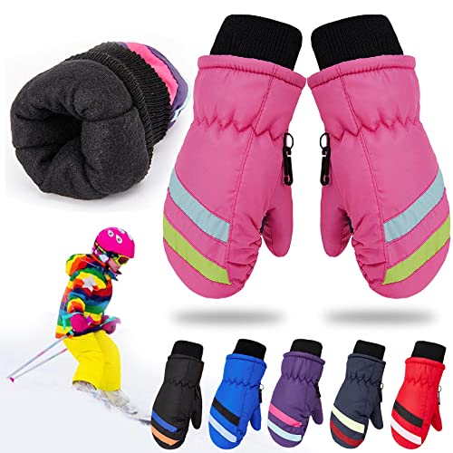 Kids Gloves Winter Thicken Cold Weather Ski Snowboarding Gloves Breathable Baby Boy Mittens Winter Waterproof Gloves (Blue, One Size) #TOP4