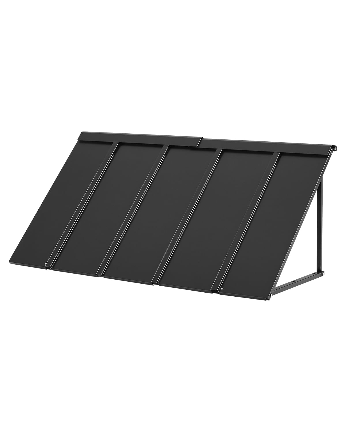 vevor fixed metal awning 56 x 24 in, window awning door canopy, stable triangle steel frame awnings for doors exterior rain, and snow sunlight protection for door entrance, windows, porches, balconies