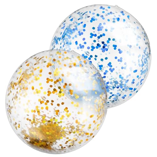 KxrTpx 2 Pack Inflatable Beach Balls for Kids, Pool Party & Summer Fun, Bouncing Water Play, Outdoor Games, Vibrant Floating Ball for Beach, Pool, Lake, or Backyard Activities