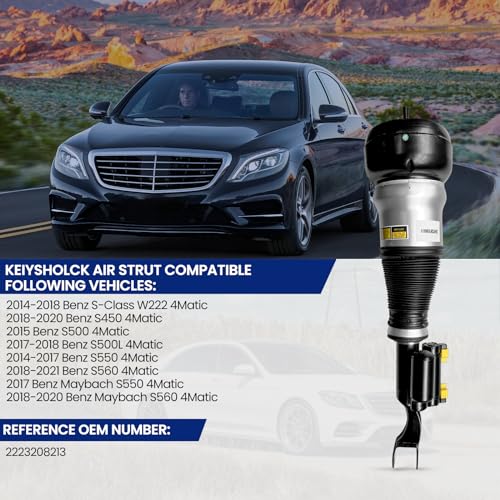 KEIYSHOLCK Front Right Air Strut Suspension Replacement for Benz S-Class W222 4Matic S450 S500 S500L S550 S560 4Matic Maybach S550 S560 4Matic, OEM Replace Number 2223208213 by KEIYSHOLCK - Used condition - Image 7