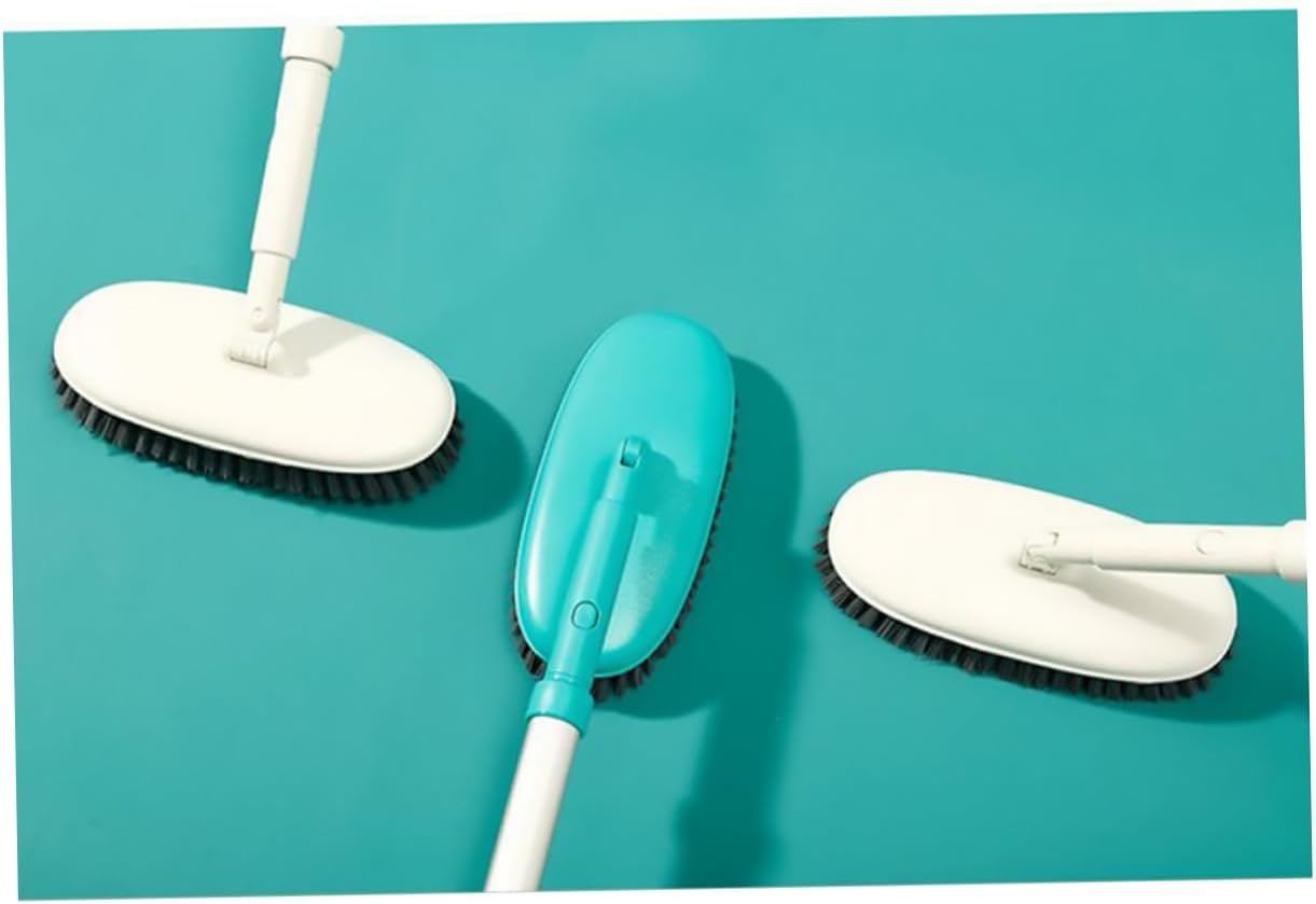 Long Handle Flexible Floor Cleaning Brush for Tiles and Rotating Scrub Tool for Bathrooms and Kitchens Green