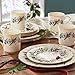 Lenox 6122055 Winter Greetings 12-Piece Dinnerware Set, Red & Green, Christmas, Holiday Hosting, Service For 4