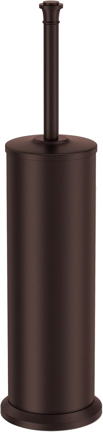 Bronze Toilet Brush and Holder，Extra Long Handled Toilet Brush for Bathroom，Stainless Steel Heavy Duty Toilet Bowl Brush,Removable Inner Bowl,Deep Cleaning Dense Bristles Cleaner Brush -Space Saving