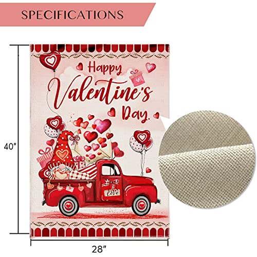 Pinata Valentines Day House Flag 28X40 Double Sided, Happy Valentines Day Large Yard Flags, Red Truck Valentines Flag For Outside, Decorative Holiday Banners Seasonal Outdoor Decorations #TOP1