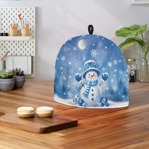Image of Winter Snowman Teapots Dust Cover Insulated Tea Cozy for Teapot Tea Kettle Cover Breakfast Insulation Lid Warmer Kitchen Coffee Table Christmas Decorative Accessories