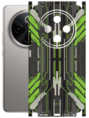 Image of AtOdds - Full Body Back Screen Guard Protector Film - Lamination Wrap Skin Sticker Compatible with VIVO T4 (5G) | Scratchproof Matte Finish (Cyber Green)