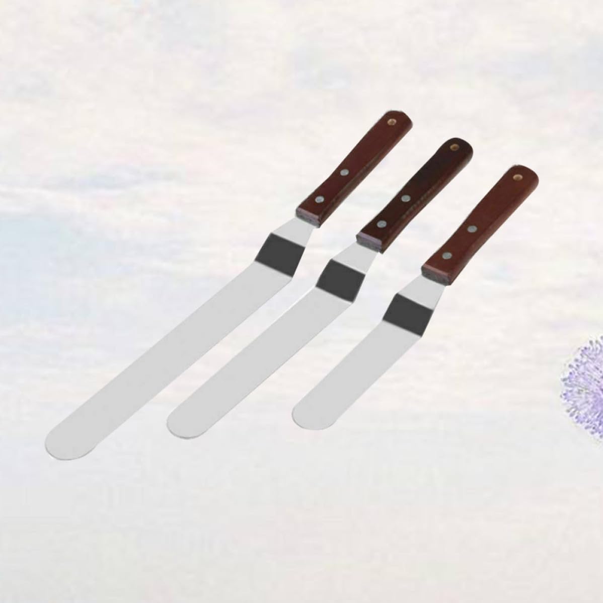 3 Piece Stainless Steel Cream Butter Spatula Set for Cake Decorating