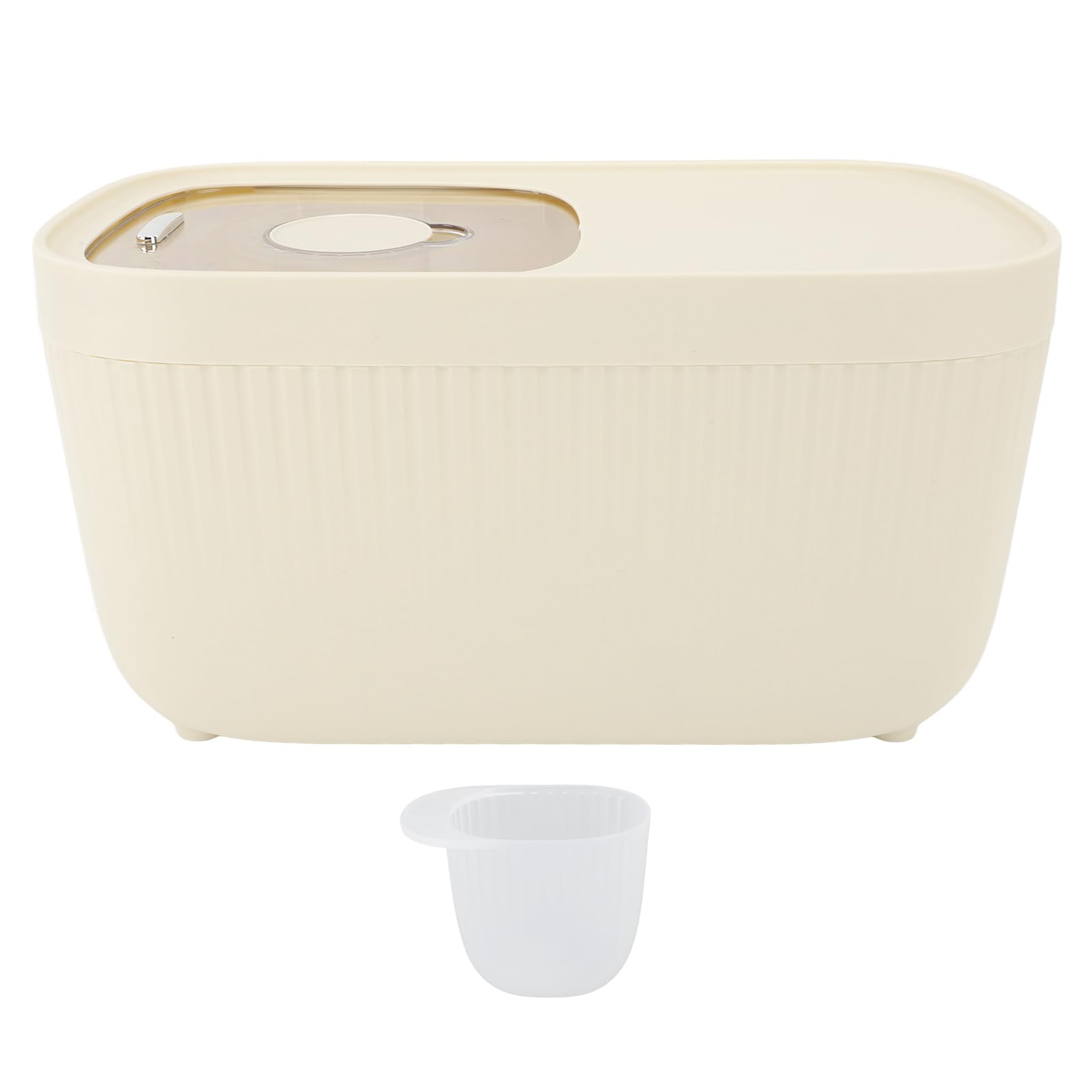 Contenitore per Riso in Plastica con Coperchio e Misurino,