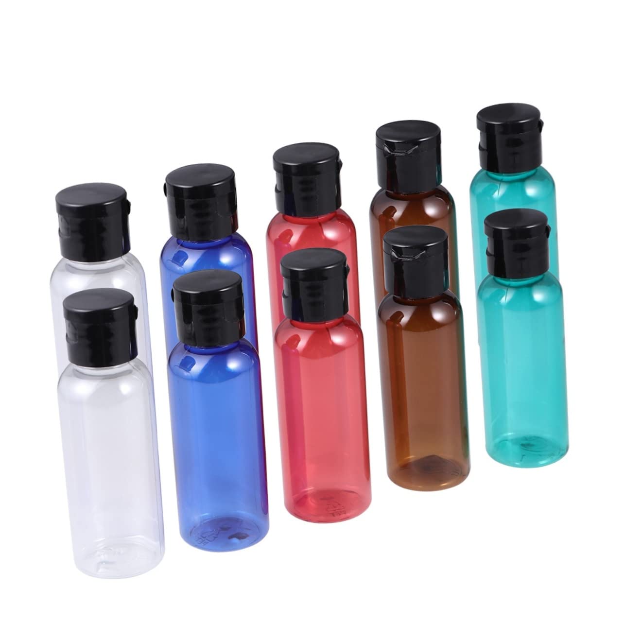 DOITOOL 30pezzi Bottiglie Da Viaggio Ricaricabili Da Contenitori Vuoti Per Gel Sanificante e Lozione Misti Rosso Verde Marrone Blu Trasparente Pratiche e Leggere Per Ogni Occasione