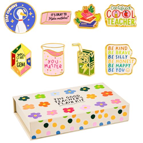8 Enamel Pin Set, Perfect Brooch For Women And Men, For Showing Your Educator And Teacher Appreciation, Jewelry Lapel Pins Make A Great Teacher Gifts