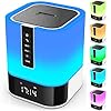 Hetyre Night Light Bluetooth Speaker, 5 in 1 Touch Control Bedside Lamp Dimmable Multi-Color Changing, Bedroom Alarm…