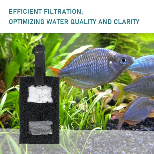 Image of 2 Set Aquarium Filter Media for Fluval SPEC, Betta, EVO and Flex Desktop Aquarium,Includes 2 Carbon Filter Refills, 2 Foam Filter, 2 Ceramic Rings & 1 Filter Cord