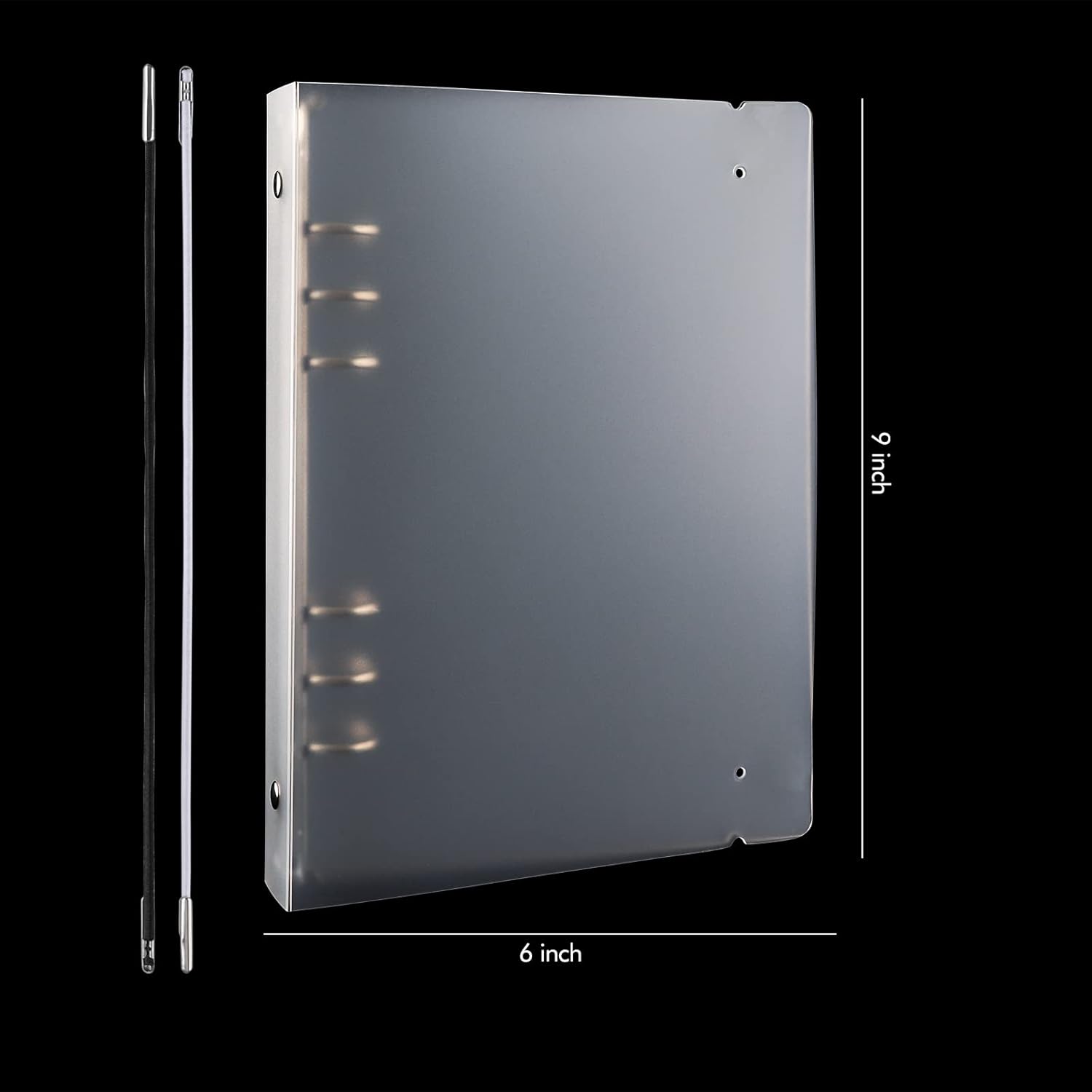 10PCS A5 6 Ring Binder Cover Clean Transparent Soft PVC with Matching Rubber Band for Refillable Notebook Shell with Matte Surface for Stamp & Die Storage（9x6.9inch /23x17.5cm）