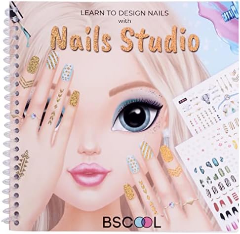 BSCOOL - Drawing, Coloring & Activity Book: Nail Studio | Fashion Design Sketchbook | with Stickers and Guides | for Kids 5 and up