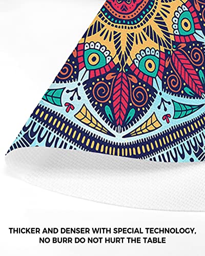 Kitchen Placemats Set Of 5, Wedge Shaped Placemat With Round Centerpiece Mat For Home Decor, Mandala Washable Non-Slip Pvc Dinning Table Mats Farmhouse Placemats #TOP3