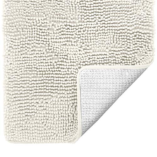 GORILLA GRIPBath Rug Mat 44x26, Soft Absorbent Chenille, Quick Dry Microfiber Mats, Rubber Backing Washable Shower Floor Rugs, Bathmat Runner, US Designed Bathroom Home Decor Accessories Ivory CreamOEKO-TEX STANDARD 100