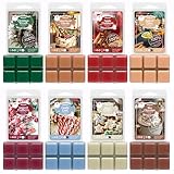 ARVIDSSON Winter Scented Wax Melts, Holiday Soy Wax Cubes for Wax Warmer, Strong Scent Fragrance Wax Tarts, Candle Melts Gift Set, Apple Cinnamon, Christmas Wreath, Gingerbread, Candy Cane, Cranberry