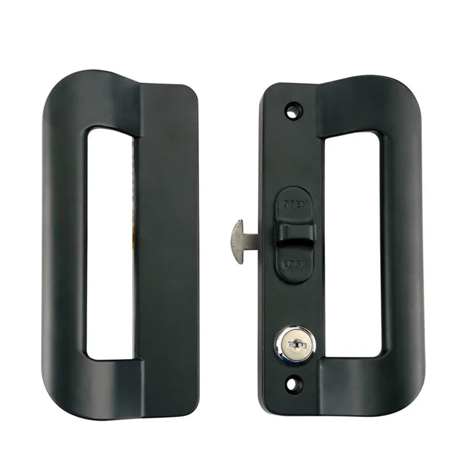 Poignée de serrure de porte coulissante en aluminium noir cadre traction