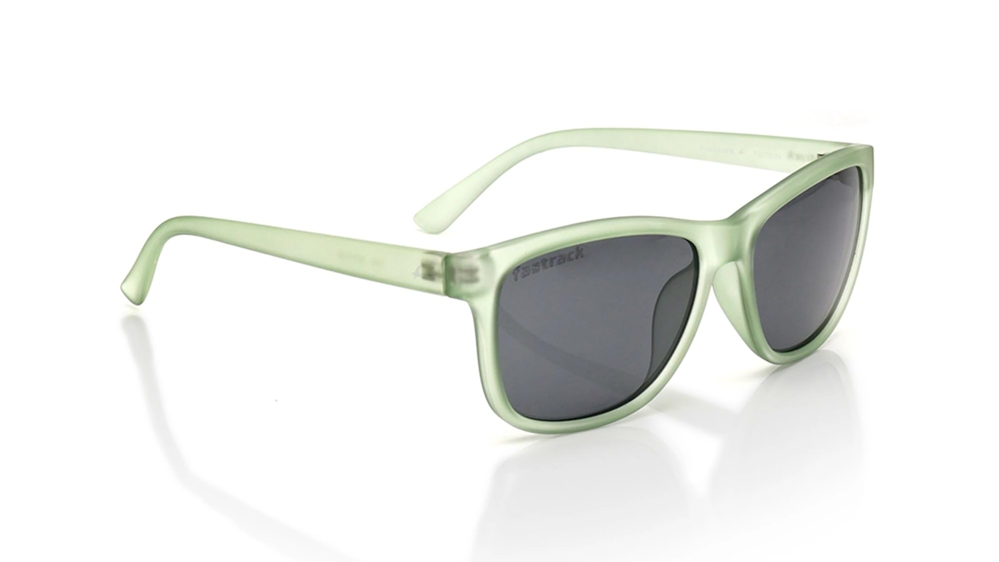 fastrack Unisex Retro Square Sunglasses for Men & Women – UV400 Protection, Lightweight Transparent Green Frame with Dark Lenses, Fashion Casual Eyewear-picture-10