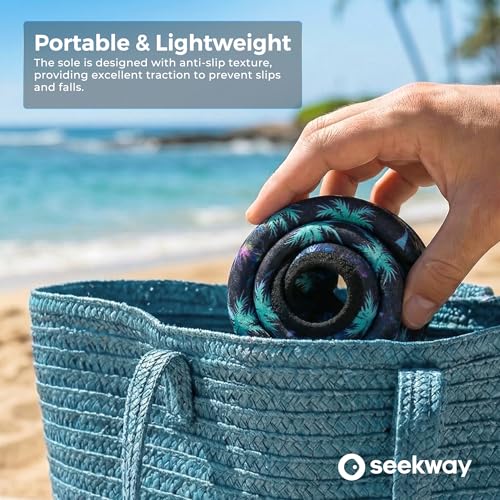 Image of SEEKWAY Water Shoes Women Men Adult Quick-Dry Aqua Socks Barefoot Non Slip for Beach Swim River Pool Lake surf Black SK002(U)