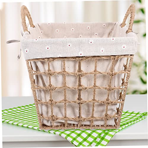 Panier de rangement en osier avec poignée décorative robuste - 5