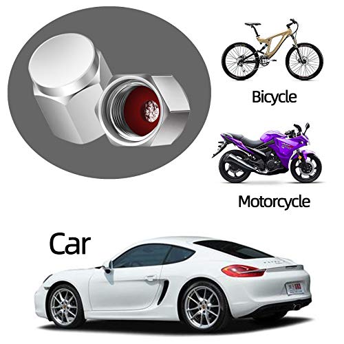 Qilisen Chrome Tire Valve Stem Caps 30 Pack, Corrosion-Resistant Plastic Tire Caps, Hexagon Design, Dust Proof, With Rubber Seal, Leak-Proof Air Protection, Universal Tire Pressure Caps For Car, Suv #TOP4