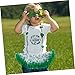 Ipetboom . Patrick's Day Fashion Tutu Gauze Skirt Set for Girls Cartoon Letter Jumpsuit Irish Theme Festive Children's Dress