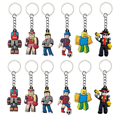 YGCHEN Porta-chaves para Roblox decoração de festa de animados porta-chaves menino porta-chaves crianças adultos presentes Keychain para fãs de videojogos (12 peças)