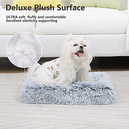 Vonabem Small Dog Bed Crate Pad, Washable Dog Crate Beds For Extra Small Dogs Cats，Puppy Bed Pillow Plush Kennel Pad 22 Inch Grey #TOP2
