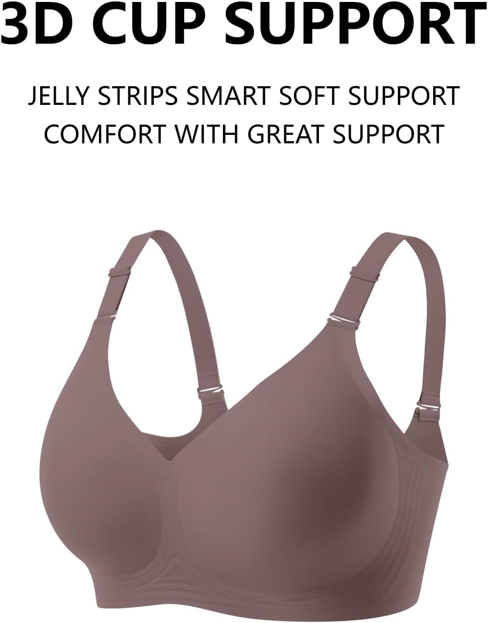 COCOMARTS Jelly Bras for Women No Underwire Push Up Seamless Supportive Plunge Bra Full Coverage Comfortable Bralettes - Image 6