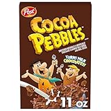 Post Cocoa PEBBLES Cereal, Chocolatey Kids Cereal, Gluten Free Rice Cereal, 11 OZ Cereal Box