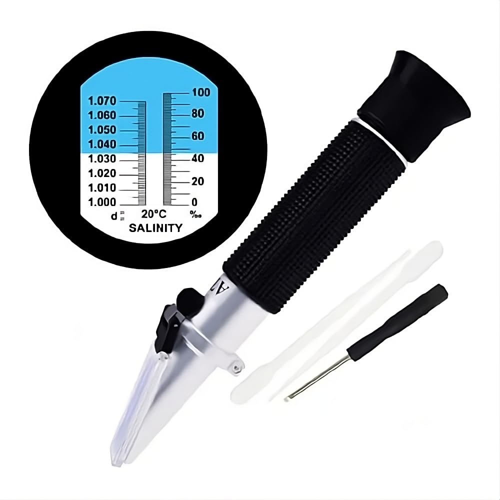 HANIMAX 0-100 Salinity Refractometer,Automatic Temperature Compensation Salt Water Tester Hydrometer 0-100ppt & 1.000-1.070 Specific Gravity ATC Refractometer for Sea Water Aquarium Tank, Marine (B0DCSTWJFM) Amazon Price History, Amazon Price Tracker