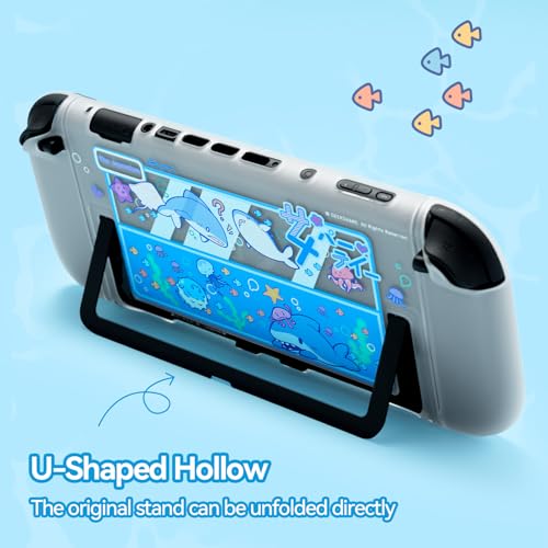 Image of GeekShare Slim Cover Case Compatible with Switch 2, Shock-Absorption and Anti-Scratch PC Cover Skin for Switch 2 Game Console - Shark Party
