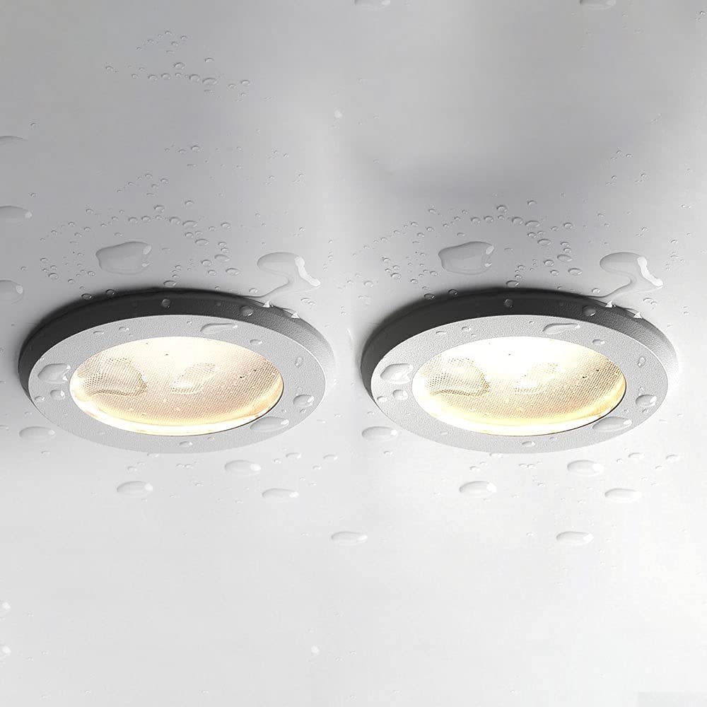 Lot de 2 Spots encastrés étanches IP65 pour Plafond, idéal pour Une Cuisine, Une Salle de Bain ou Une galerie, Blanc Chaud (7 W - 4 000 K).