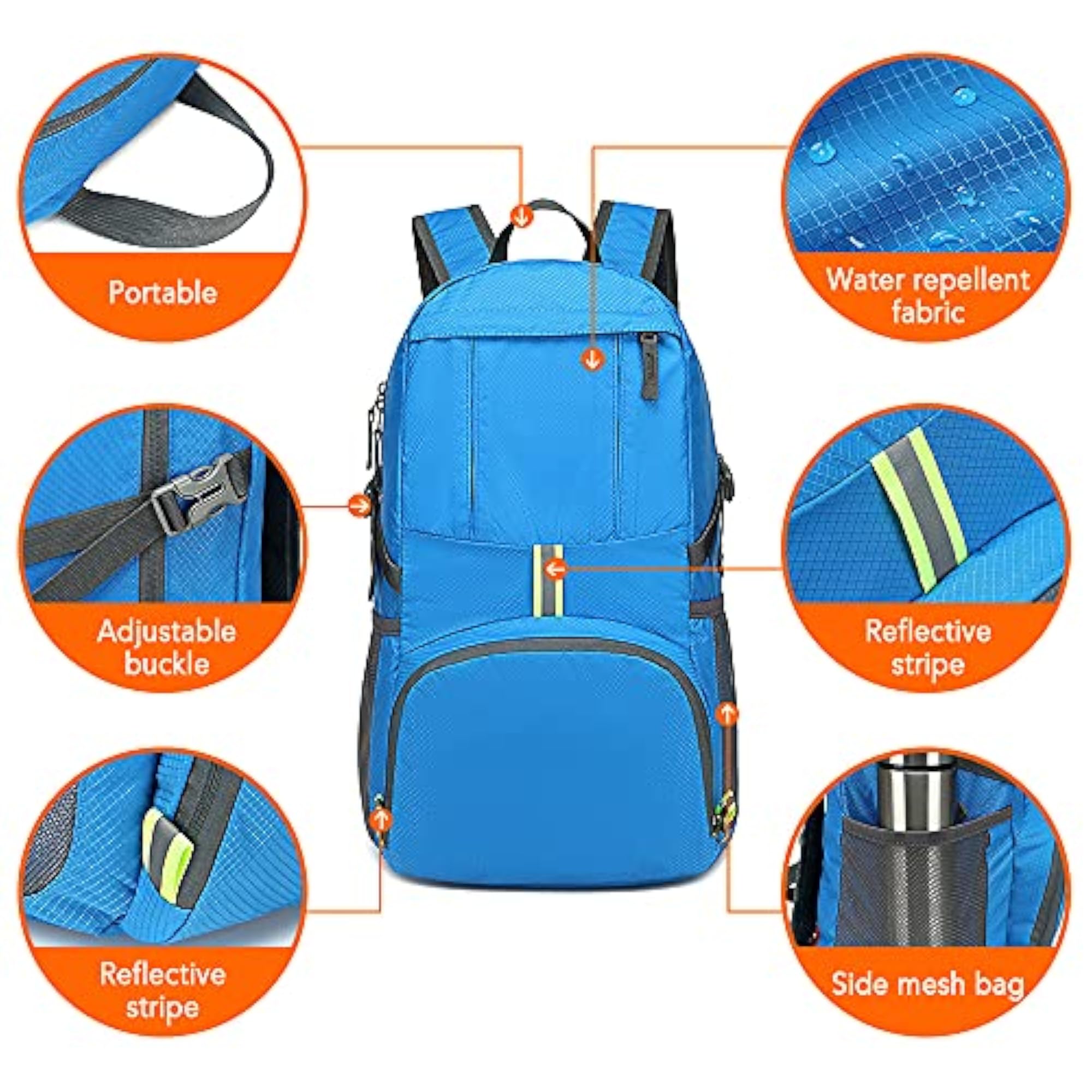 35L Lightweight Folding Backpack Water Repellent Bag