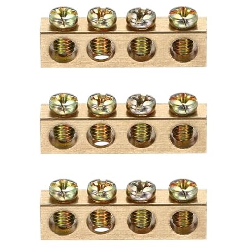 MECCANIXITY 4-Position Brass Terminal Ground Bar Cover