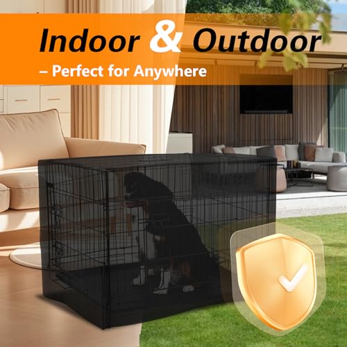 EVRBUL Capa para caixa de cachorro, capa de canil resistente 420D para animais de estimação, todos o