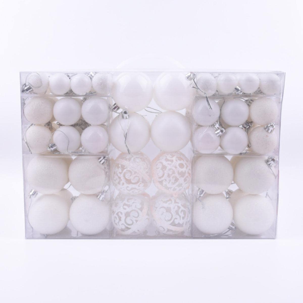 Boule De Noël Coffret Cadeau 100pcs 3-6CM Décorations De Sapin De Noël Boule Lumineuse Décoration Intérieure 9 Couleurs Mat Ball-100pcs Argent