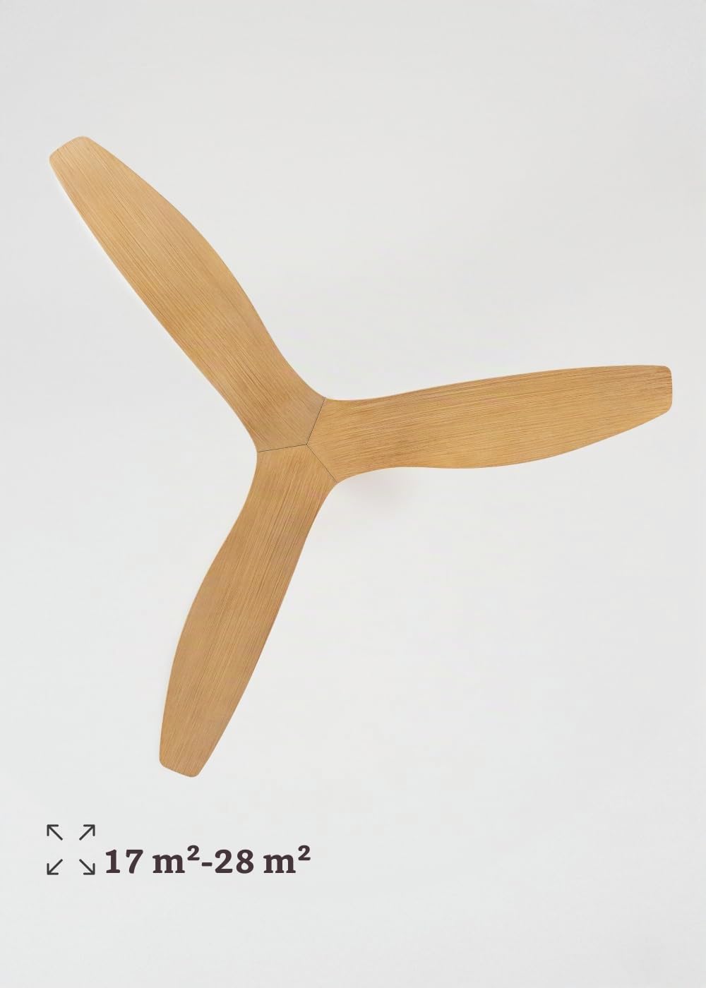 CREATE / WIND BALANCE/Ventilador de techo blanco efecto madera clara con mando / 40W, Silencioso, Ø132 cm, 6 velocidades, programable, función verano-invierno