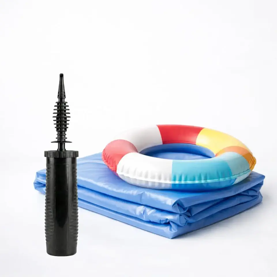 Inflador Manual de Ar para Piscinas Infláveis, Boias, Bolas e Brinquedos, Portátil, Pegada Ergonômica, Bico Versátil, Preto