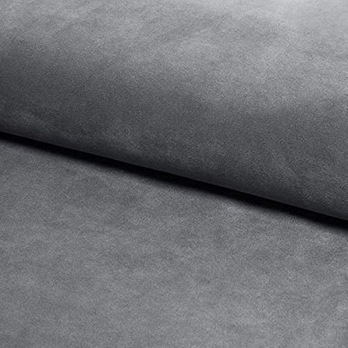 Soft Plush Fabric for Upholstery Furniture Curtain Cushion Sofa Chairs Bed Frame,Arts & Crafts, Per Metre (Grey, 137cm/1Meter)