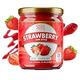 Keto Strawberry Jam, No Sugar Added - Monk Fruit Sweetened, Gluten Free Spread from ChocZero, 12 oz