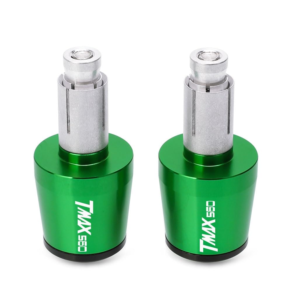 Empuñaduras TMAX 560 de 22mm anodizadas en verde con remates de manillar de alta resistencia