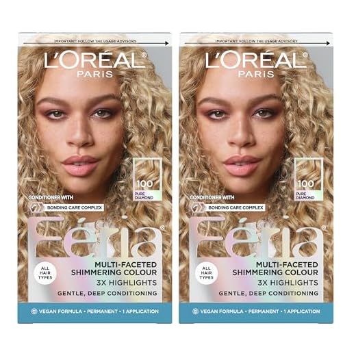 L'Oreal Paris Feria Multi-Faceted Shimmering Permanent Hair Color, 100 Pure Diamond, Pack of 2, Hair Dye