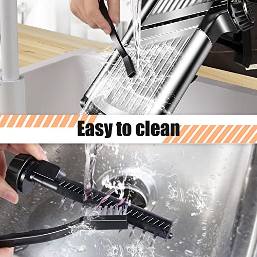 Hevol Mandoline Slicer For Kitchen, 5 In 1 Adjustable Mandoline Food Slicer With Extra Brush & Cut-Resistant Gloves, Stainless Steel Vegetable Slicer Julienne Slicer For Carrot Potato Onion French Fry #TOP5