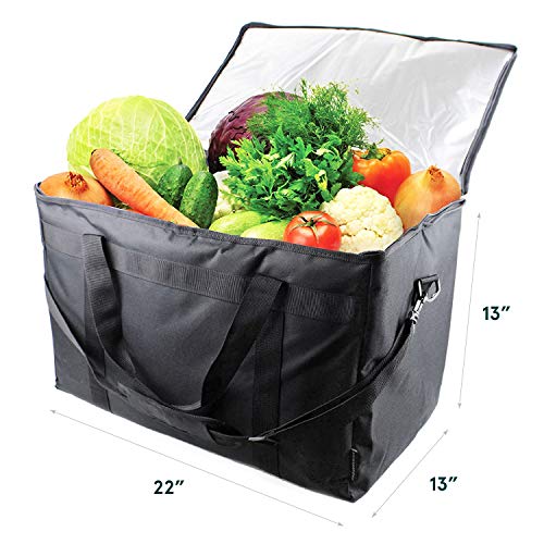 SB Organics Large Commercial Insulated Thermal Food Delivery Bag - Waterproof Bag Great for Grocery Shopping, Catering Supplies, and Food Transportation - Keep Food Warm or Cool - 22 x 13 x 13 - Thumbnail 3