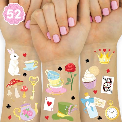 xo, Fetti Whimsical Tea Party Temporary Tattoos - 52 Gold Foil Pc...
