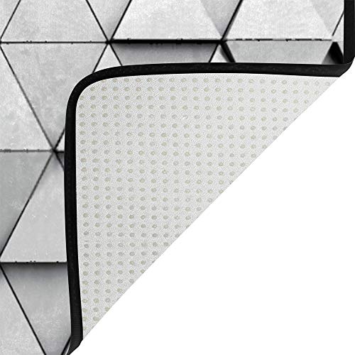 Tapis argenté en losange design raffiné style salon - 5