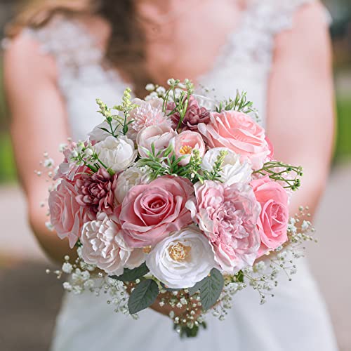 Hi Ninger Artificial Flowers Combo Set Fake Flower Leaf Box With Stems Silk Fake Rose Flowers For Diy Wedding Decor Centerpieces Flower Arrangements Party Home Decorations Mom Birthday Gifts #TOP1