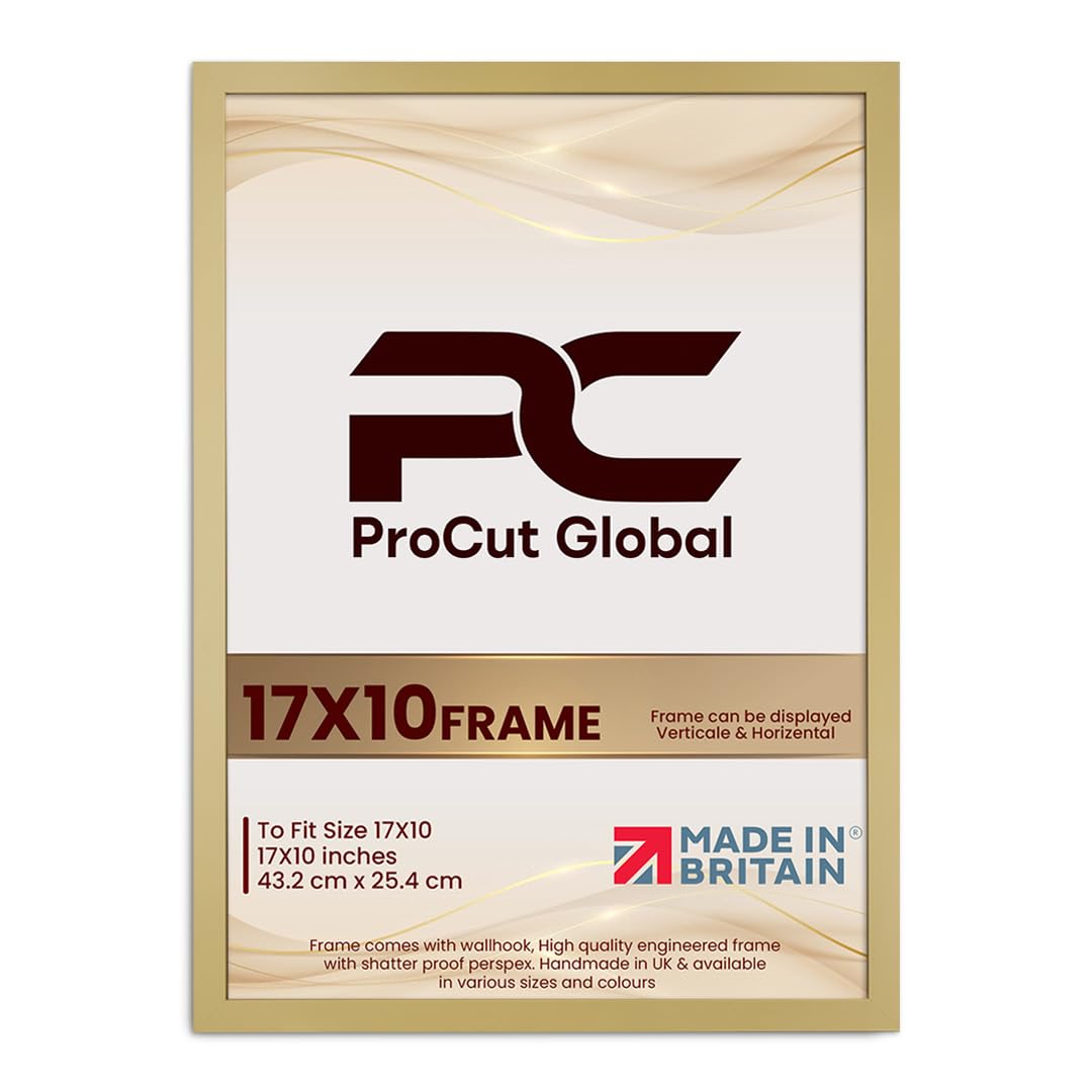 Procut Global 17X10 Mustard Yellow Picture Frames - Modern Wooden Photo Frame with Shatterproof Perspex for Wall or Tabletop - Perfect for Posters, Certificates, Prints - Sizes & Colors Available — image 1
